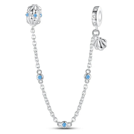 Blue And White Chain With Stone Pandora Charm