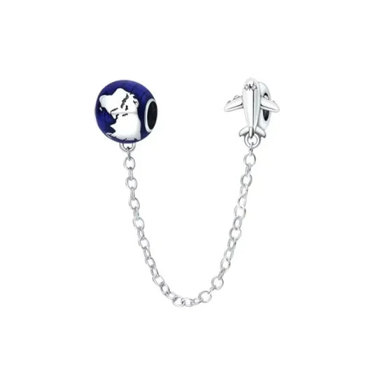 Blue And White Dog On Chain Charm