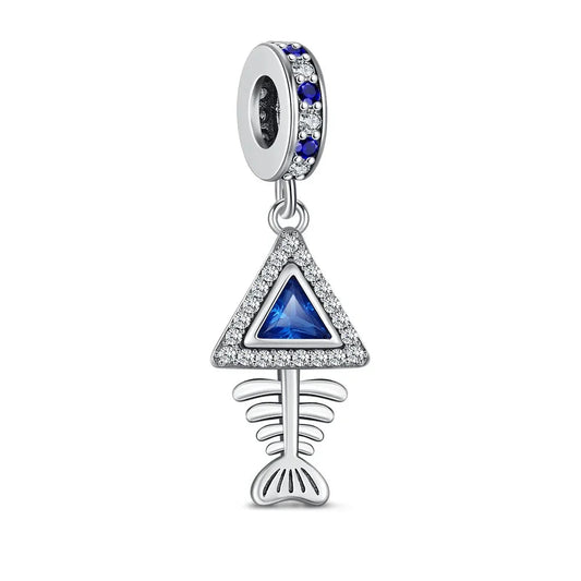 Blue And White Fish With Triangle Charm