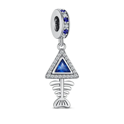 Blue And White Fish With Triangle Pandora Charm