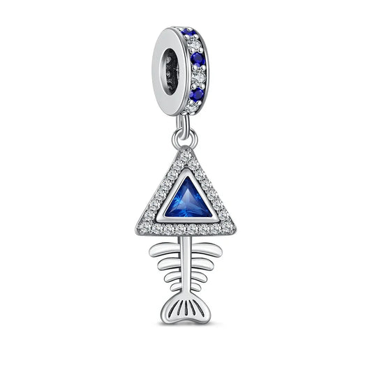 Blue And White Fish With Triangle Pandora Charm