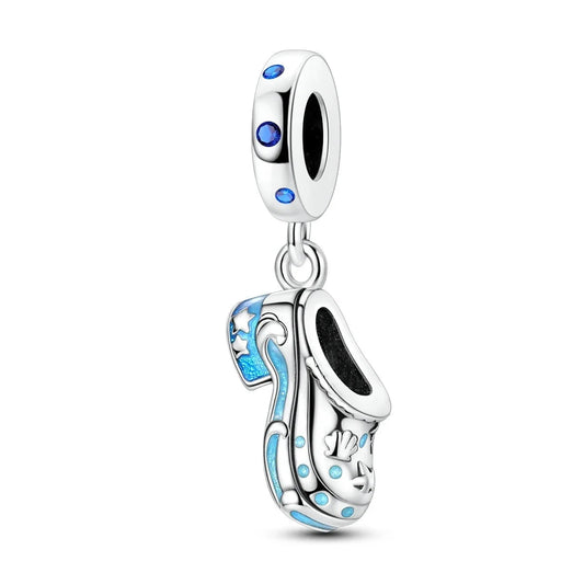 Blue And White Shoe  Crystal Charm