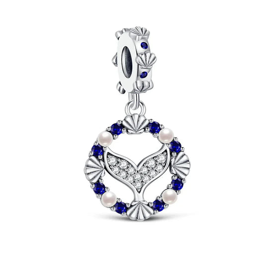 Blue And White With Dolphin Charm