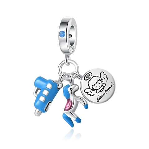 Blue And White With Gun Dog Charm