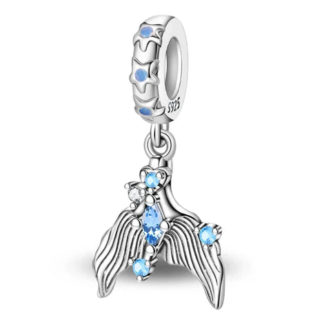 Blue Crystal With Mermaid Tail Pandora Charm