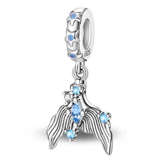Blue Crystal With Mermaid Tail Pandora Charm