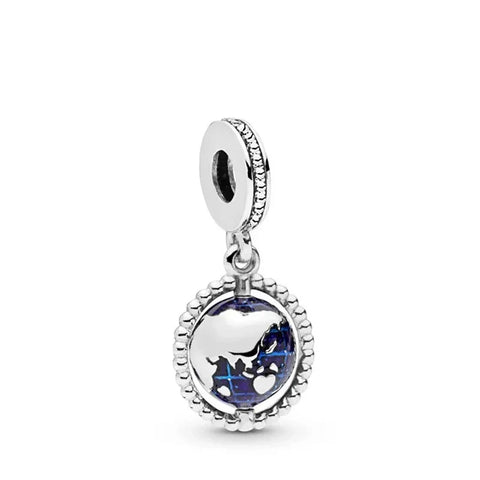 Blue Crystal With White Background Charm - Blue Crystal With White Background Charm