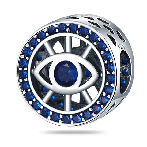 Pandora Blue Eye Charm Silver Plated Design Accent
