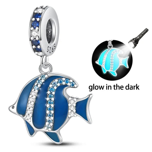 Blue Fish With Glow In The Dark Pandora Charm