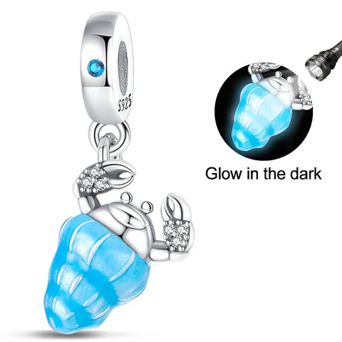 Blue Glow In The Dark Lobster Charm - Blue Glow In The Dark Lobster Pandora Charm