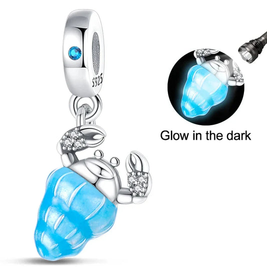 Blue Glow In The Dark Lobster Pandora Charm