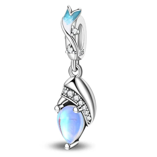Blue Moonstone With Diamond Charm