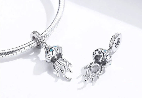 Blue Ocean Jellyfish Charm - Blue Ocean Jellyfish Charm fit pandora bracelet