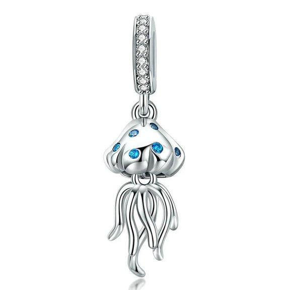 Blue Ocean Jellyfish Charm - Blue Ocean Jellyfish Pandora Charm