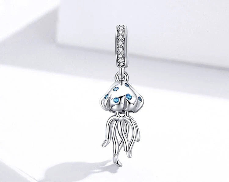 Blue Ocean Jellyfish Charm for pandora bracelet