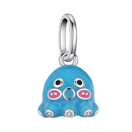 Blue Octopus With Pink Eyes Charm
