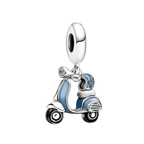 Blue Scooter With Bird Charm