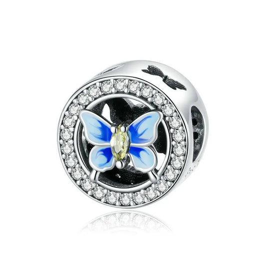 Blue Serenity Butterfly Charm fit pandora bracelet