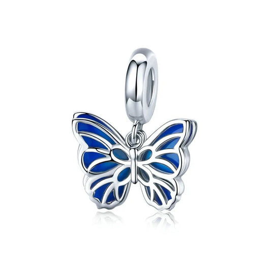 Blue Serenity Wings Charm fit pandora bracelet