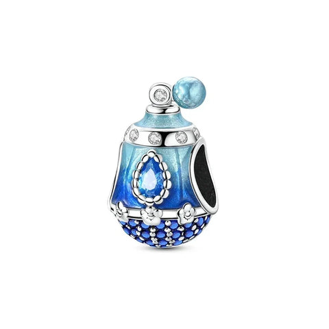 Blue White Enamel Charm Pearl Accent Charm - Blue White Enamel Charm Pearl Accent Charm - Compatible with Pandora Bracelets