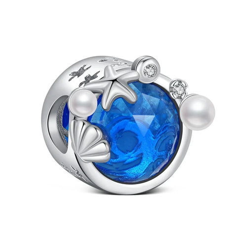 Blue With Pearls And Stars Charm - Blue With Pearls And Stars Pandora Charm
