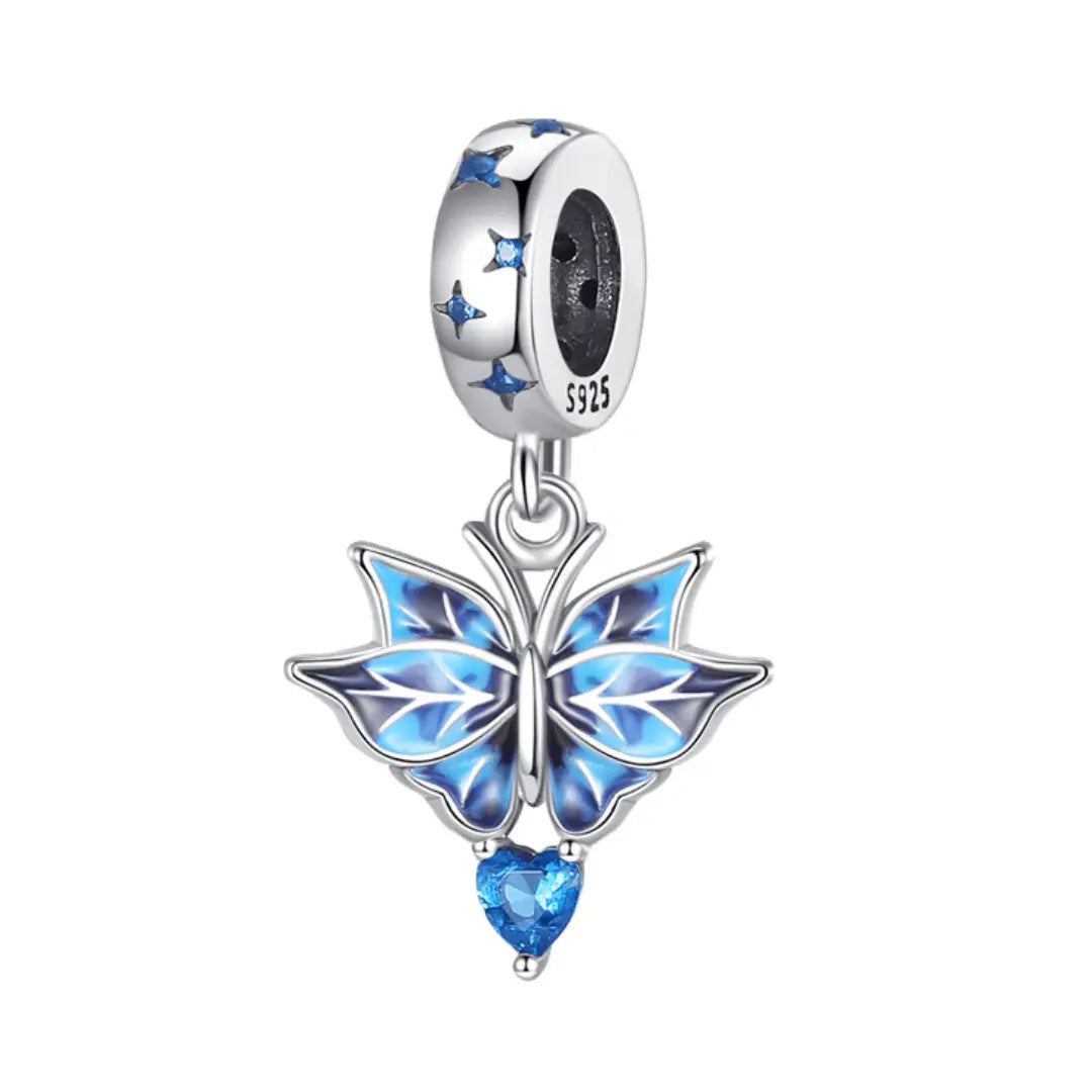 Blue Butterfly Dangle Charm