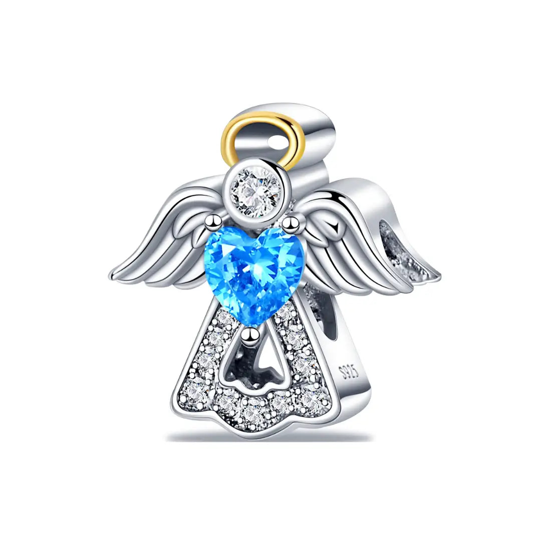 Blue Zircon Angel Charm