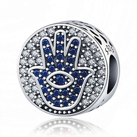 Sterling Silver Hamsa Hand Charm - Protect Your Aura with Style - Sterling Silver Hamsa Hand Charm - Protect Your Aura with Style