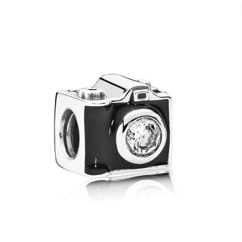 Camera With Diamond In The Center Charm - Camera With Diamond In The Center Charm