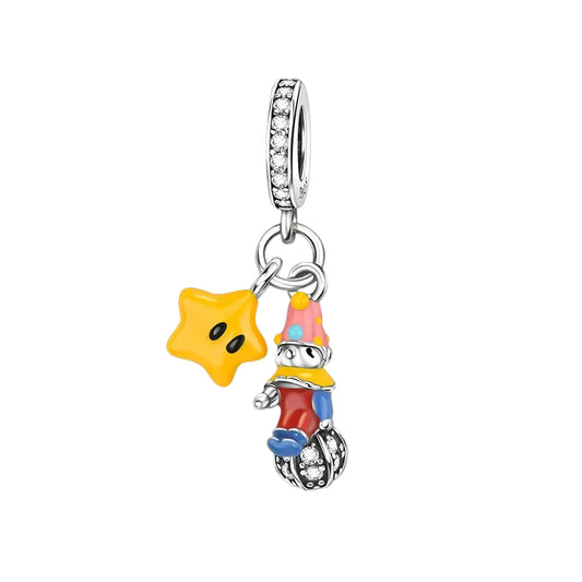 Cartoon Character Star Yellow Accent Charm - Compatible with Pandora Bracelets