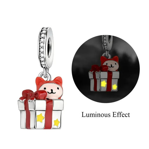 Pandora Cat Box Charm Light Up Effect Yellow Accent