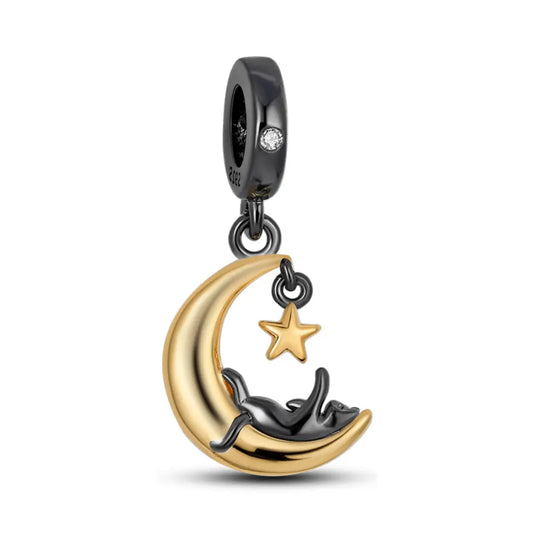 Cat on the Moon Dangle Charm