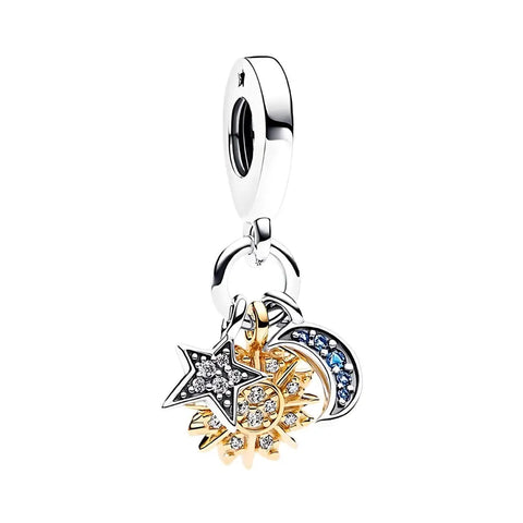 Celestial Night Sky Triple Dangle Charm - Celestial Night Sky Triple Dangle Charm