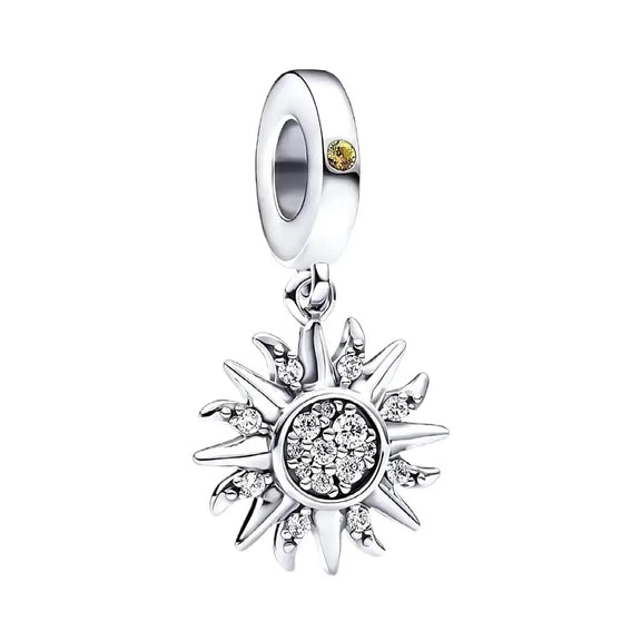 Celestial Silver Sun Dangle Charm - Celestial Silver Sun Dangle Charm