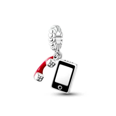 Cell Phone With Red Bow Charm - Cell Phone With Red Bow Charm