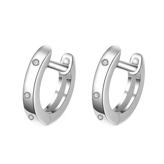 Sterling silver stud earrings with screw back design.