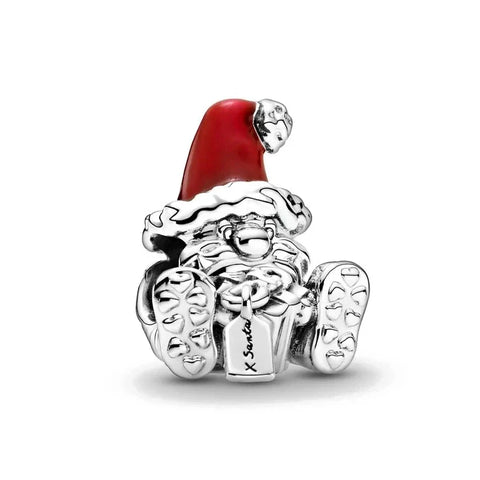 Pandora Charm Santa Claus Hat It Red Accent
