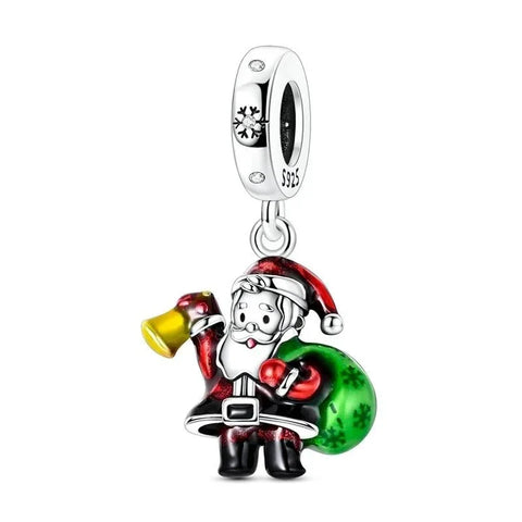 Charm Santa Claus Holding Bell Yellow - Pandora Charm Santa Claus Holding Bell Yellow Accent