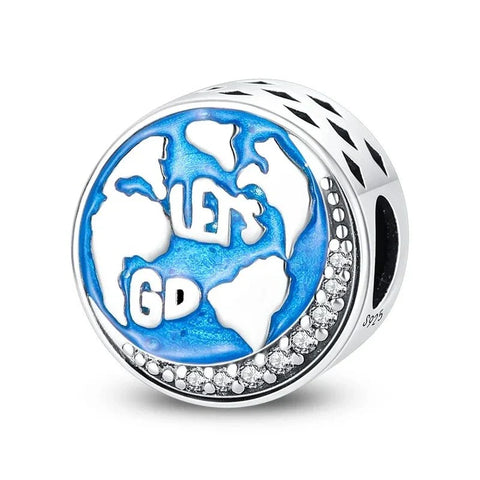 Pandora Charm Word Lets Go It Blue Accent