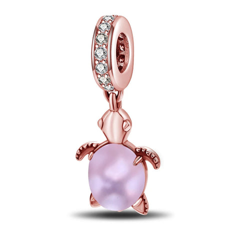 Lovely Rose Gold Turtle Charm