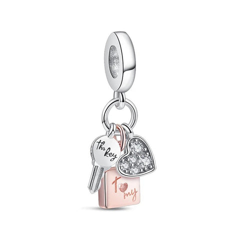 Silver 'Best Friend' Heart Charm with Rose Gold Accent - Silver 'Best Friend' Heart Charm with Rose Gold Accent