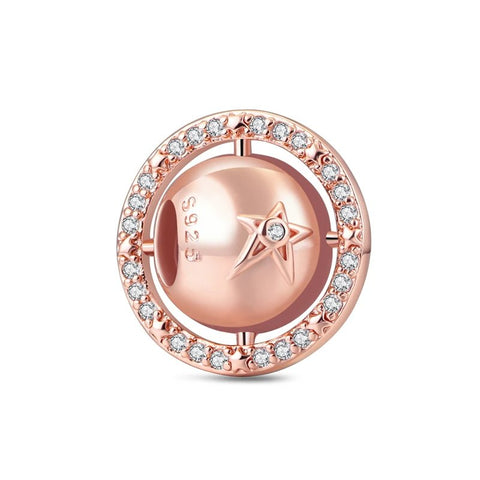 Stunning Rose Gold Letter B Charm with Pink Crystals - Rose Gold Letter B Charm with pink crystal embellishments.