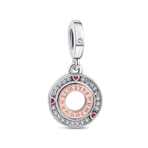 Radiant Rose Gold Blossom Charm with Pink Enamel Flowers - Radiant Rose Gold Blossom Charm with Pink Enamel Flowers