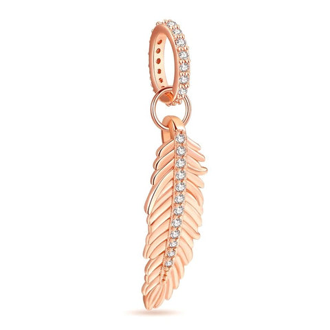 Sterling Silver Best Friend Heart Charm with Rose Gold Accent - Sterling Silver Best Friend Heart Charm with Rose Gold Accent