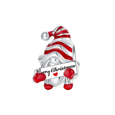 Christmas Gnome Wearing Santa Hat Holding Sign Charm Red - Pandora Christmas Gnome Wearing Santa Hat Holding Sign Charm Red Accent