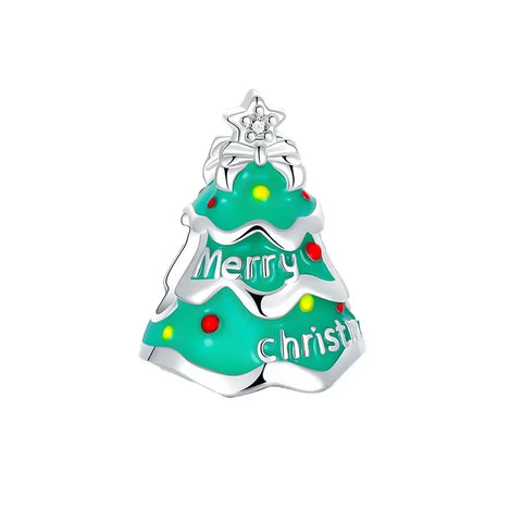 Christmas Tree Charm Words Merry Cyan - Pandora Christmas Tree Charm Words Merry Cyan Accent