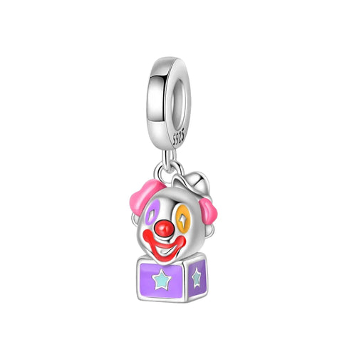 Clown Charm Colorful Face Red Accent Charm - Clown Charm Colorful Face Red Accent Charm - Compatible with Pandora Bracelets