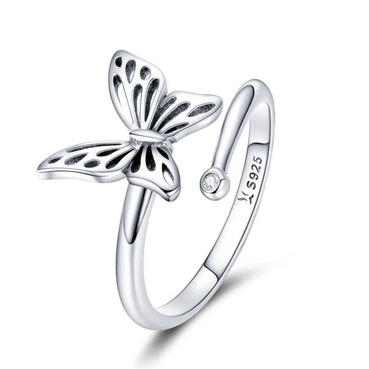 Sterling Silver Butterfly Open Ring
