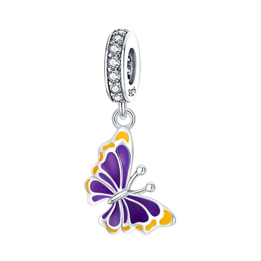 Purple & Yellow Butterfly Charm