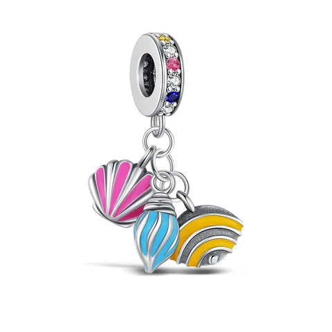 Colorful With Star And Shell Charm - Colorful With Star And Shell Pandora Charm